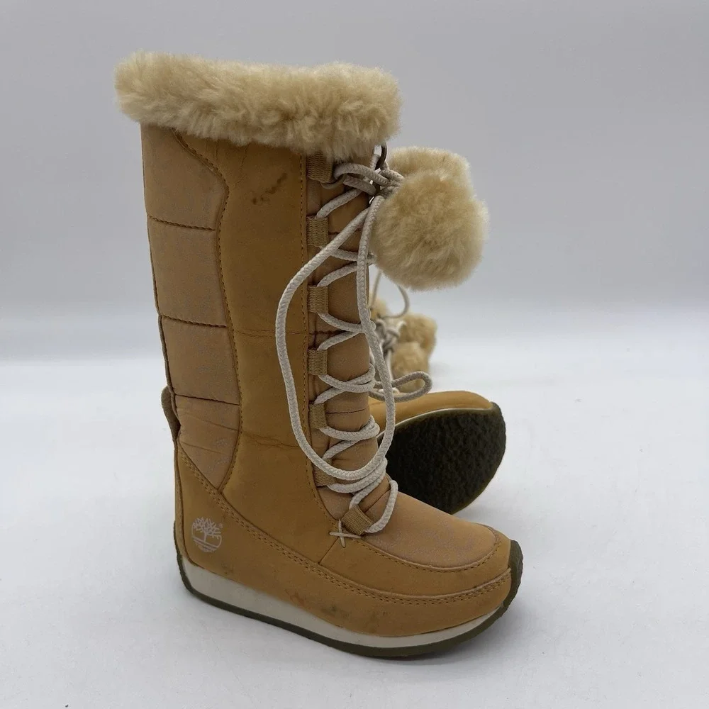 Timberland Nordic Groove Wheat 36871 Toddler Size T7 Winter Boots Lace‎ and Zip